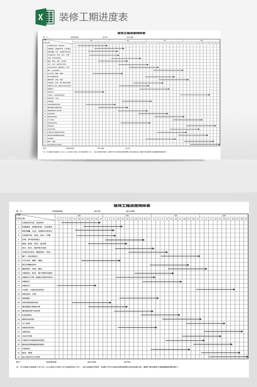家装装修进度表-家装装修进度表模板